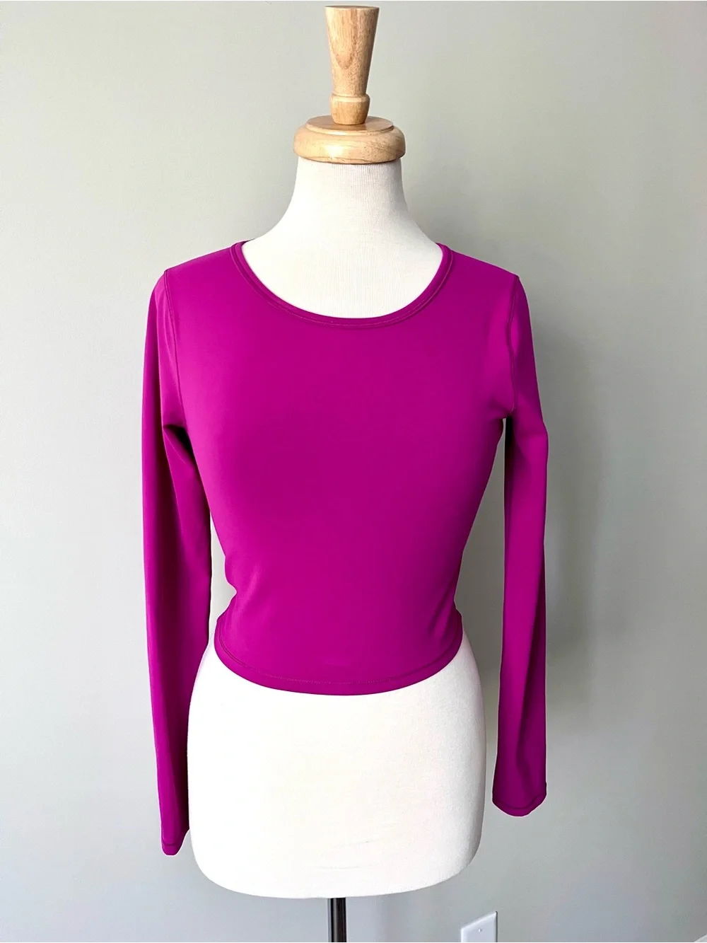 LuluLemon Cropped “Wunder Train” Long Sleeve Top, XS-Small, Ripened Raspberry